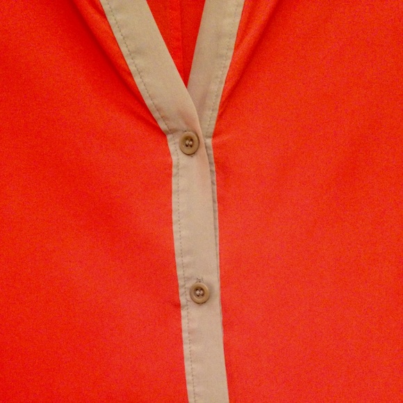 TROUVE 100% Silk Color Block Button-Down Blouse - Picture 2 of 6